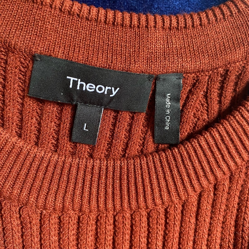 Theory Women's Rust Ribbed Sweater - Picture 2 of 5
